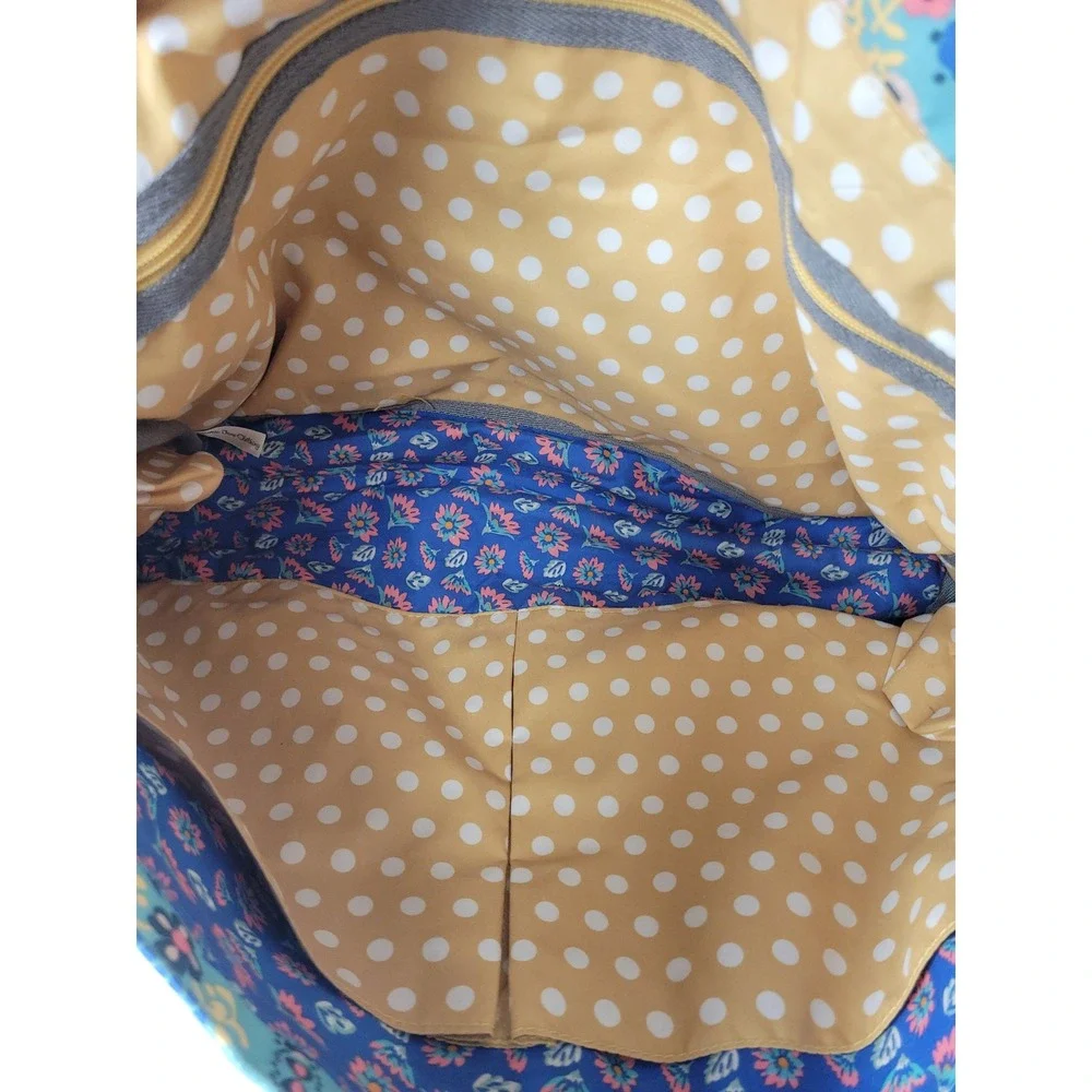 Matilda Jane Floral Polka Dot Messenger Bag Turquoise Crossbody Diaper Bag